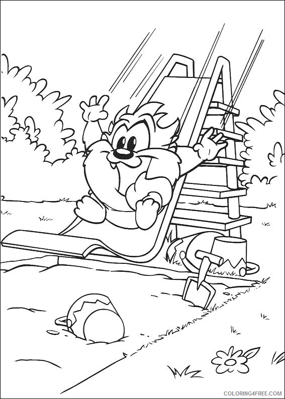 Baby Cartoons Coloring Pages baby taz sliding Printable 2021 0430 Coloring4free