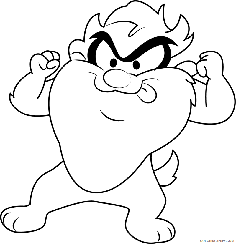 Baby Cartoons Coloring Pages cool baby taz Printable 2021 0433 Coloring4free