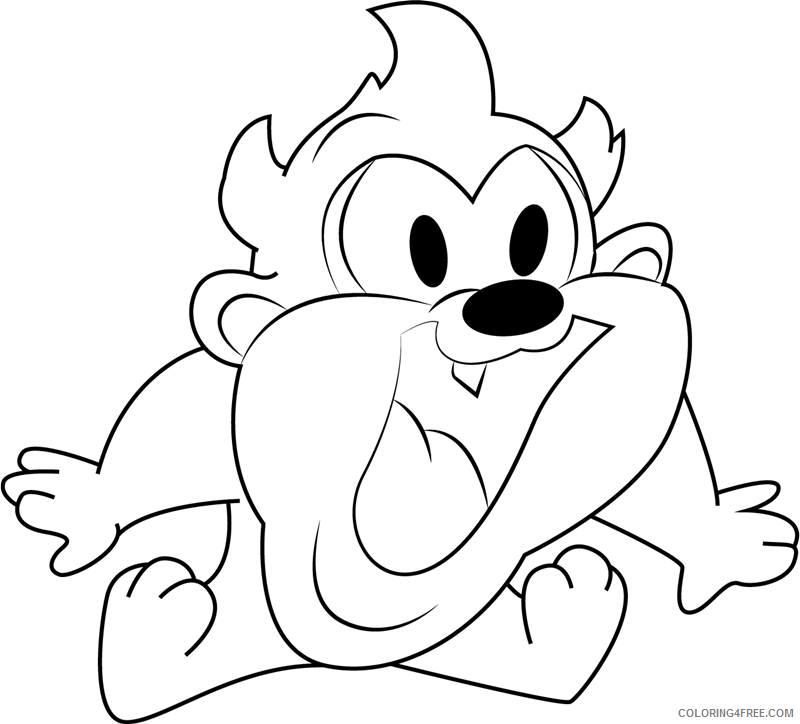 Baby Cartoons Coloring Pages happy baby taz Printable 2021 0436 Coloring4free