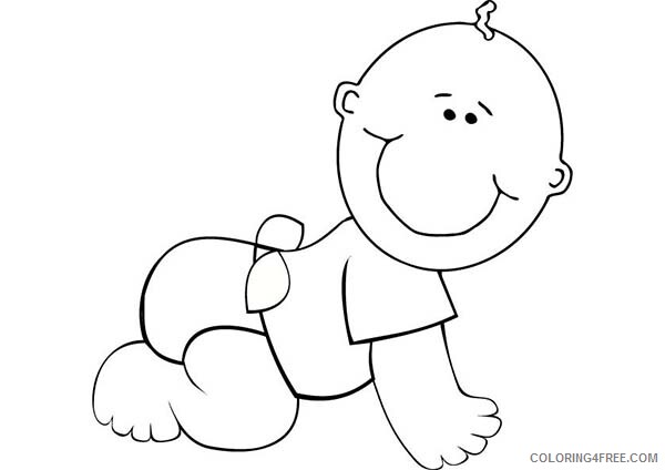 Baby Coloring Pages Baby Learn to Crawl Printable 2021 0404 Coloring4free