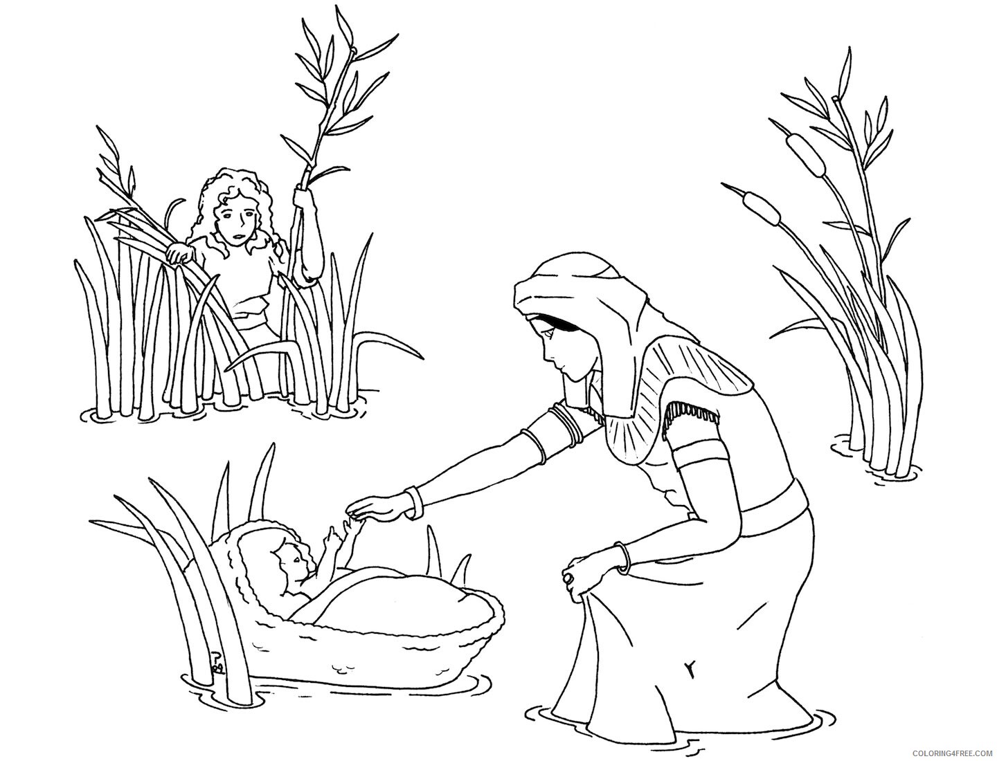 Baby Coloring Pages Baby Moses Printable 2021 0406 Coloring4free