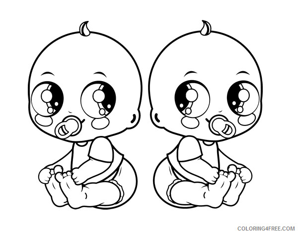 Baby Coloring Pages Baby Twins Printable 2021 0409 Coloring4free