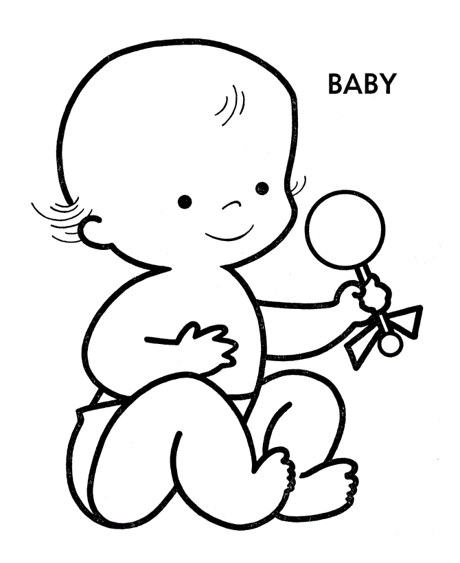 Baby Coloring Pages Baby with Rattle Printable 2021 0412 Coloring4free