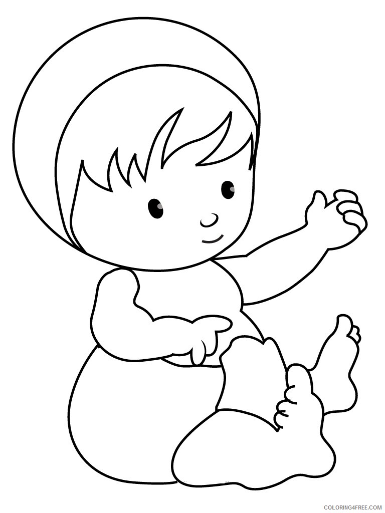 Baby Coloring Pages Cute Baby 2 Printable 2021 0413 Coloring4free
