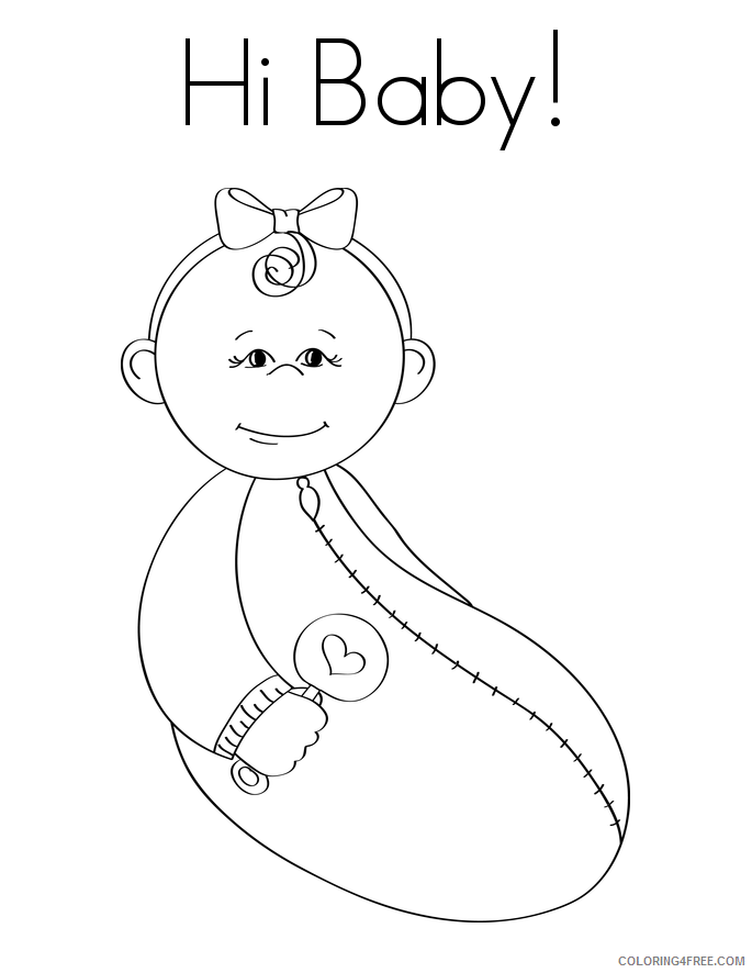 Baby Coloring Pages Hi Baby Printable 2021 0416 Coloring4free