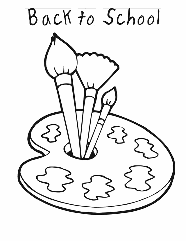 Back to School Coloring Pages Back to School Paintbrushes Printable 2021 0454 Coloring4free