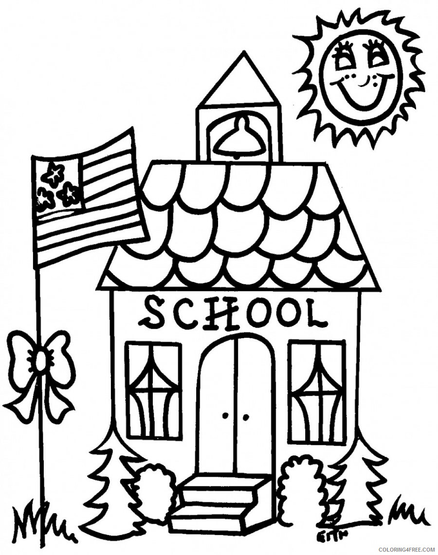 Back to School Coloring Pages Back to School Schoolhouse Printable 2021 0457 Coloring4free