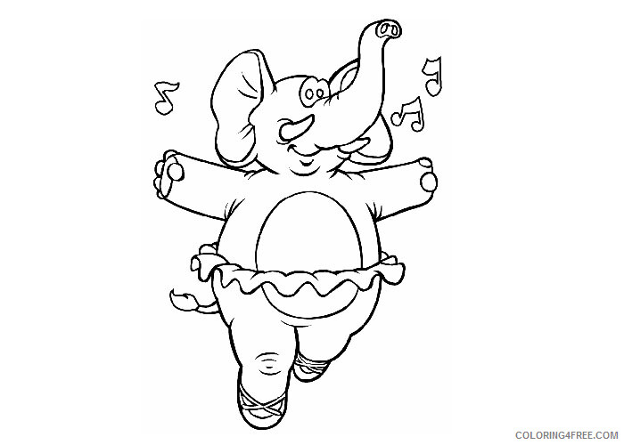 Ballerina Coloring Pages Elephant ballerina Printable 2021 0504 Coloring4free