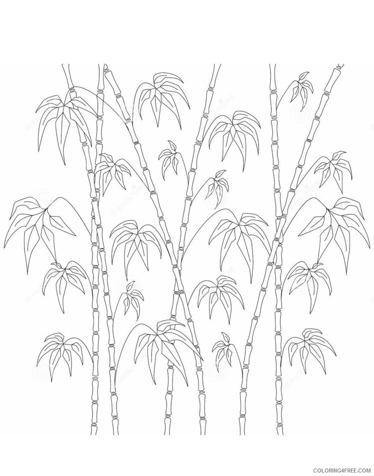 Bamboo Coloring Pages Tree Nature bamboo tree 8 Printable 2021 528 Coloring4free