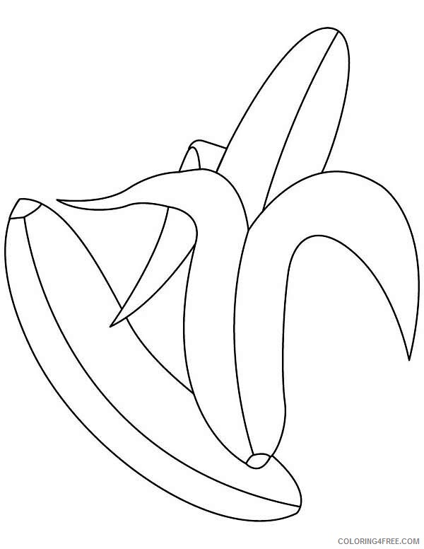 Banana Coloring Pages Fruits Food Banana for Dessert Printable 2021 074 Coloring4free