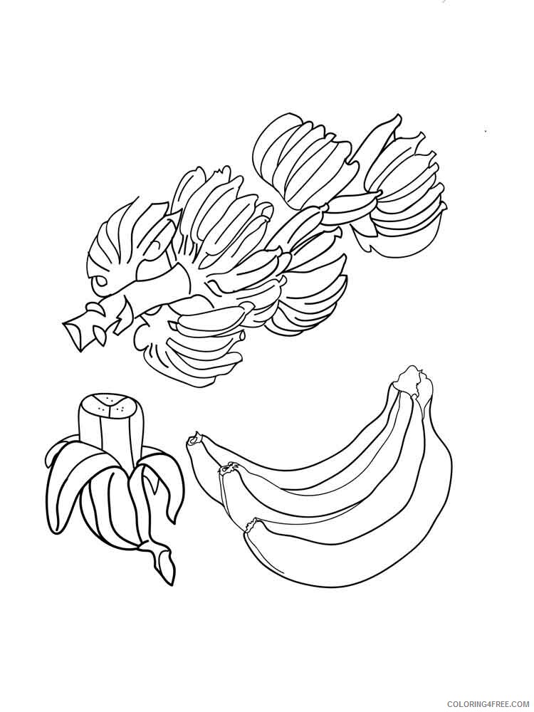 Banana Coloring Pages Fruits Food Banana fruits 5 Printable 2021 078 Coloring4free