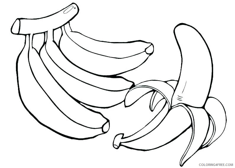 Banana Coloring Pages Fruits Food Bananas Printable 2021 088 Coloring4free