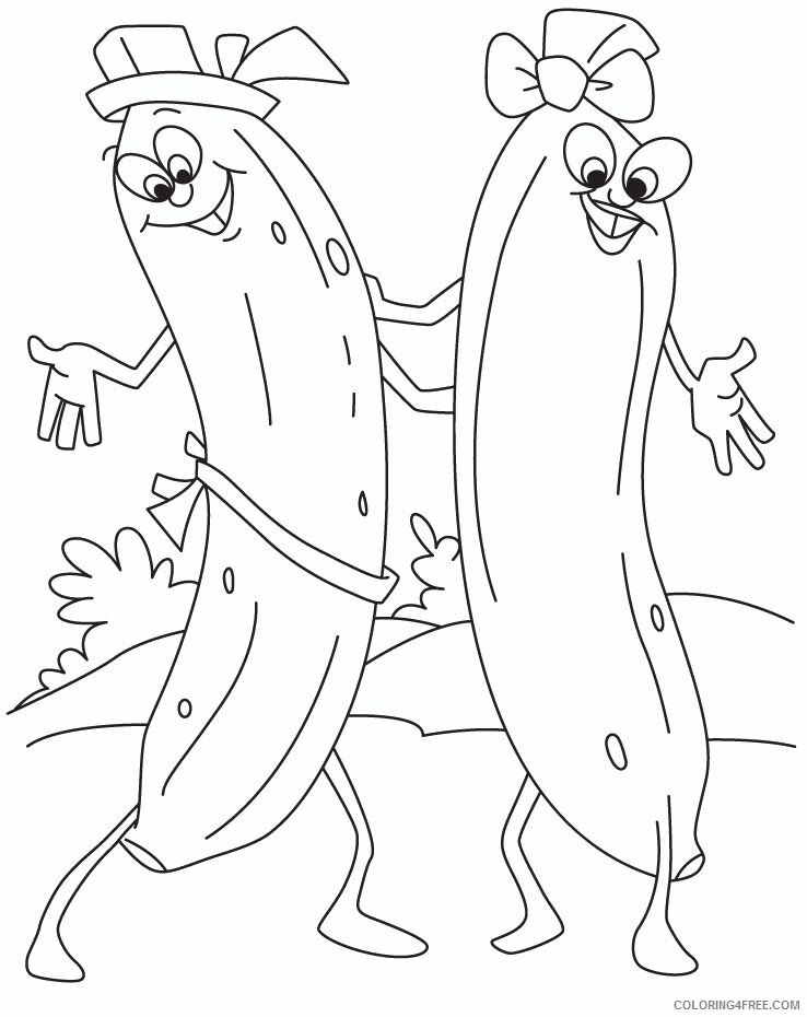 Banana Coloring Pages Fruits Food Dancing Bananas Printable 2021 090 Coloring4free