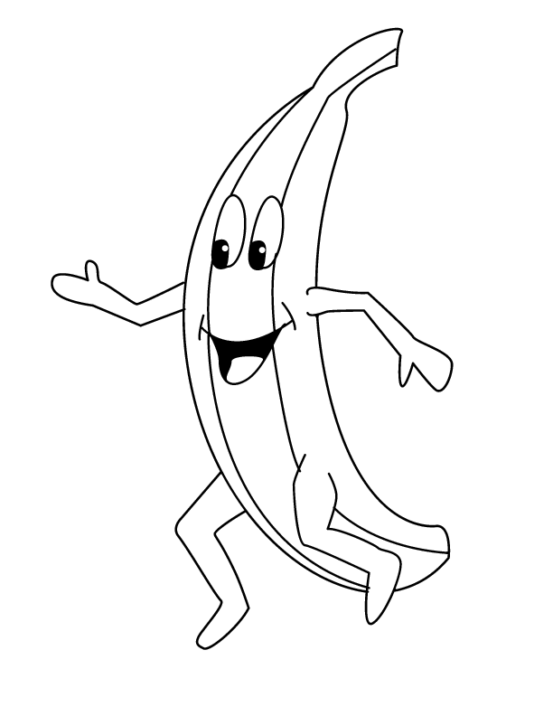 Banana Coloring Pages Fruits Food Happy Banana Printable 2021 093 Coloring4free