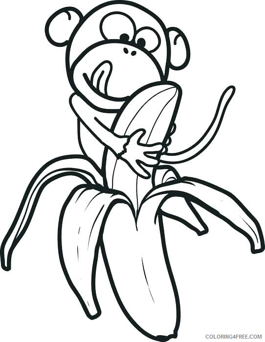 Banana Coloring Pages Fruits Food Monkey Banana Fruit Printable 2021 098 Coloring4free