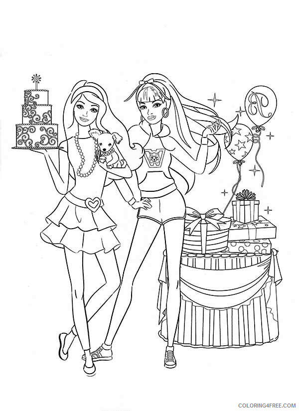 Barbie Coloring Pages Barbie Doll at Birthday Party Printable 2021 0572 Coloring4free