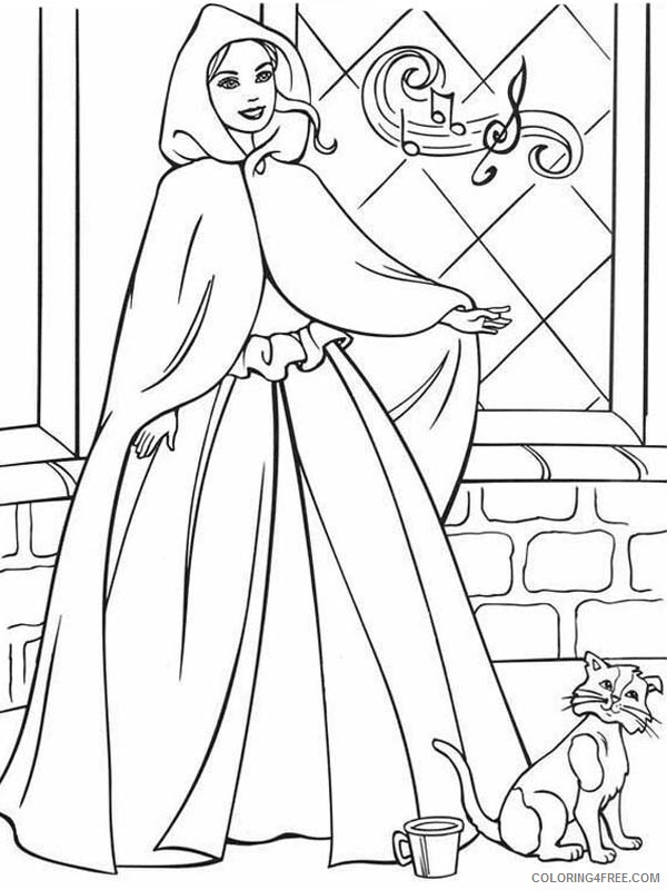 Barbie Coloring Pages Barbie Princess Cat Sneaking from Palace Printable 2021 Coloring4free