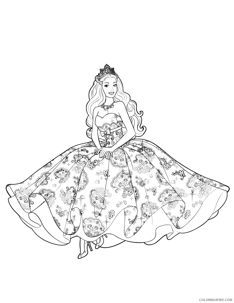 Barbie Coloring Pages Barbie Princess Gown Printable 2021 0597 Coloring4free