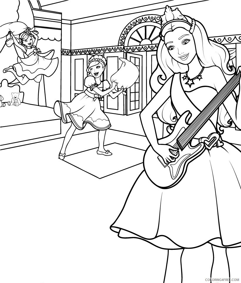 Barbie Coloring Pages Barbie Princess Music Printable 2021 0603 Coloring4free