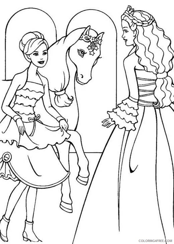 Barbie Coloring Pages Barbie Princess Would Like to Ride Her Horse Printable 2021 Coloring4free