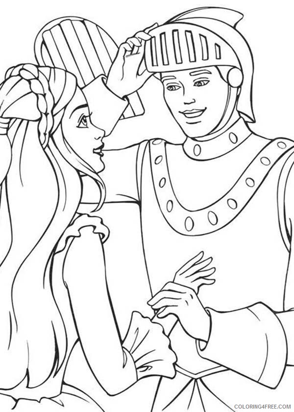 Barbie Coloring Pages Barbie Princess and Ken the Knight Printable 2021 0589 Coloring4free