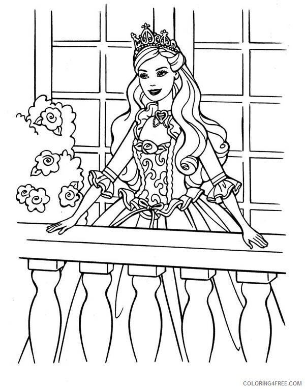 Barbie Coloring Pages Barbie Princess at Terrace Printable 2021 0591 Coloring4free