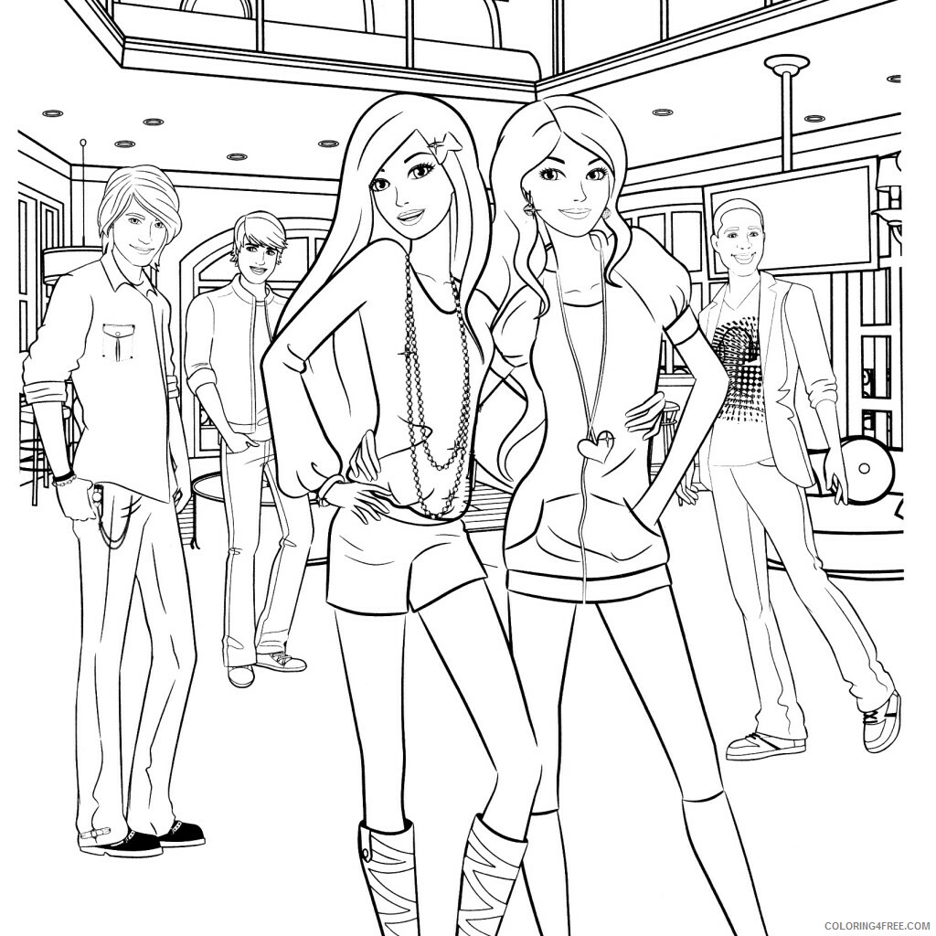 Barbie Coloring Pages Barbie and Friends Printable 2021 0517 Coloring4free