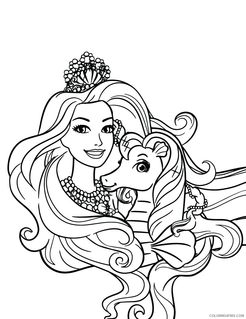 Barbie Coloring Pages Barbie and Horse Barbie Princess Printable 2021 0518 Coloring4free