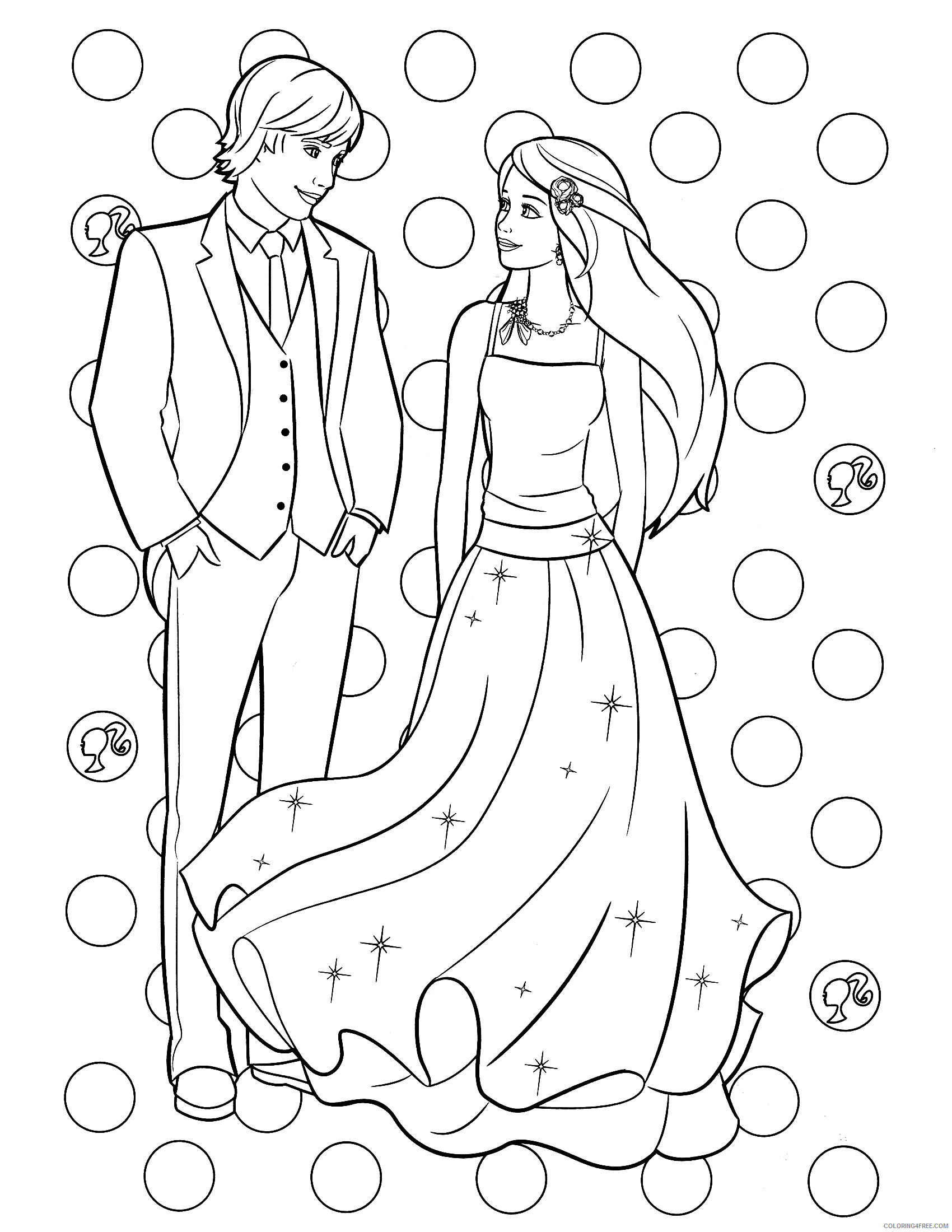 Barbie Coloring Pages Barbie and Ken Printable 2021 0521 Coloring4free