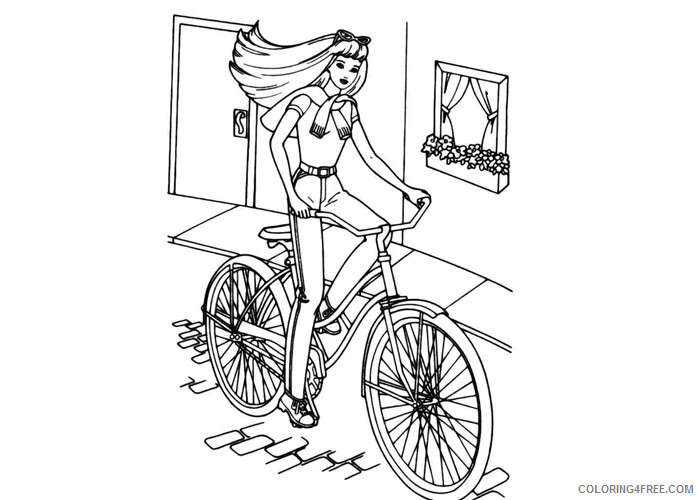 Barbie Coloring Pages Barbie bicicle Printable 2021 0543 Coloring4free