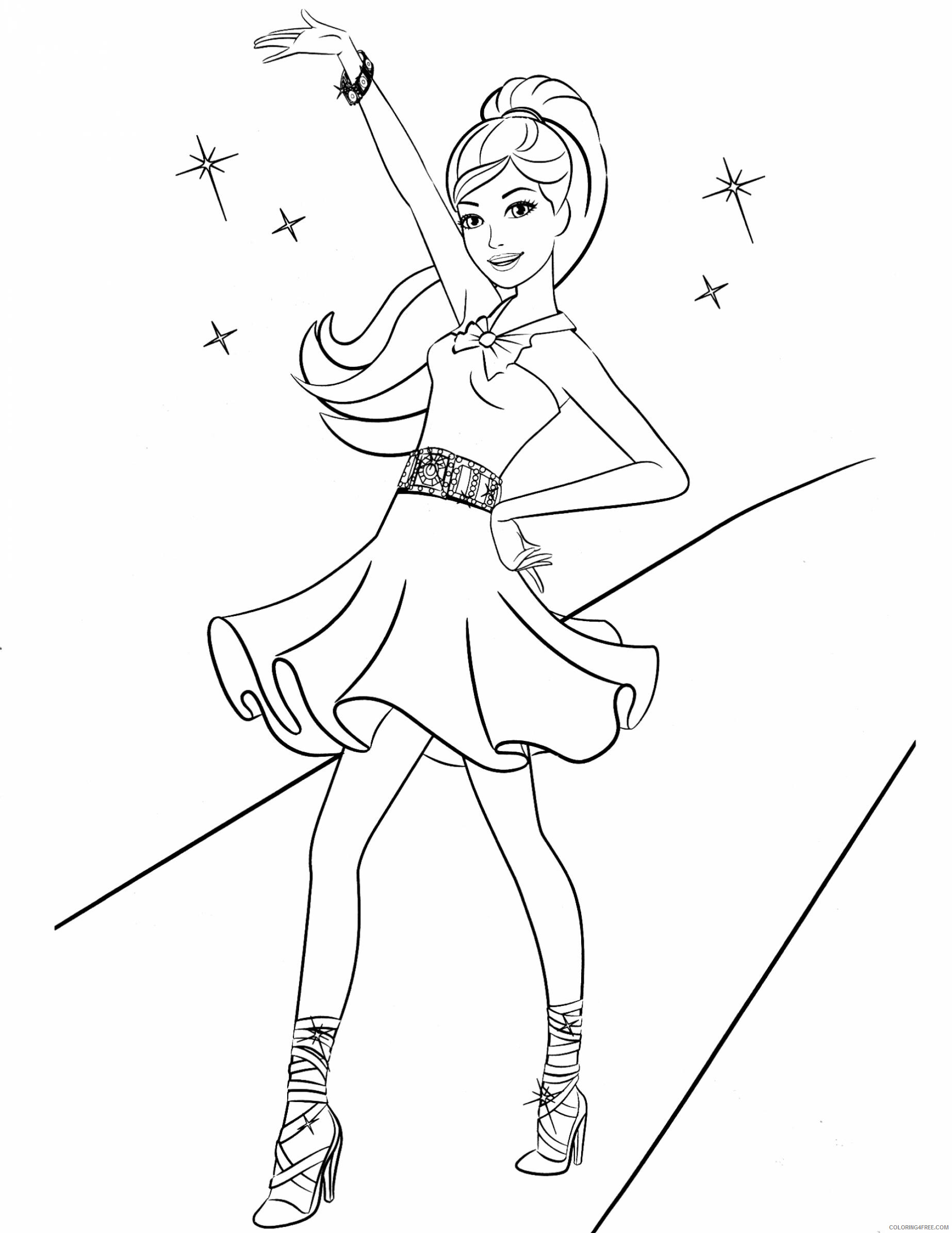 Barbie Coloring Pages Diva Barbie Princess Printable 2021 0625 Coloring4free Coloring4free Com