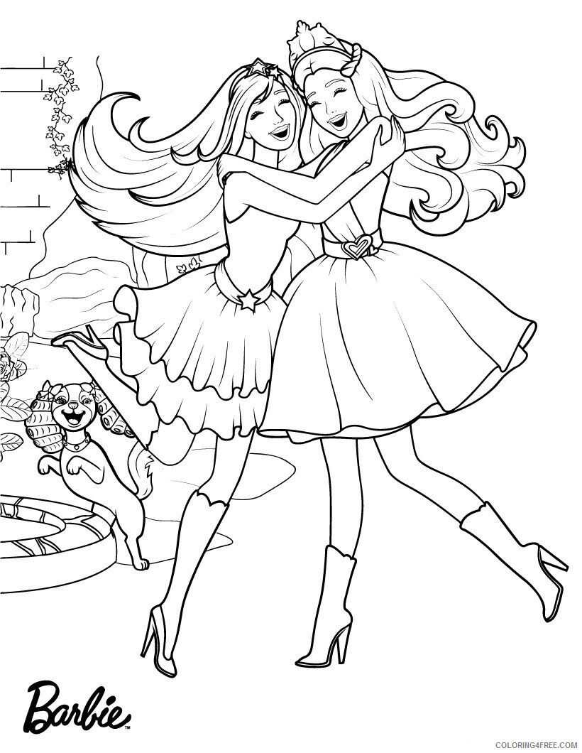 Download Barbie Coloring Pages Happy Barbie Princess Printable 2021 0631 Coloring4free Coloring4free Com