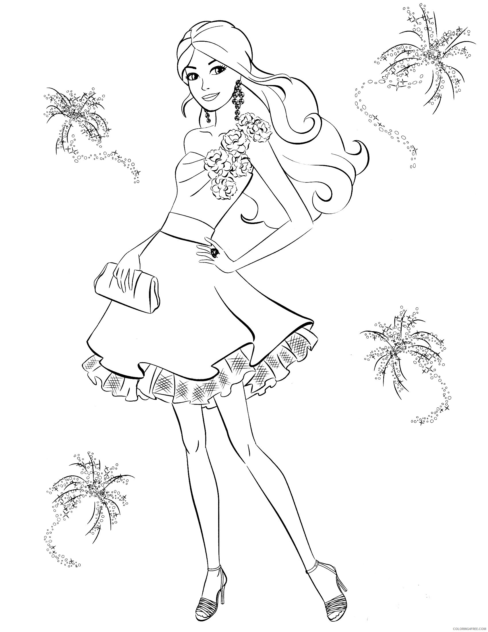 Barbie Coloring Pages Young Barbie Princess Printable 2021 0640 Coloring4free