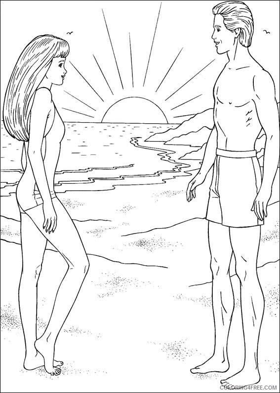 Barbie Coloring Pages barbie at the beach Printable 2021 0527 Coloring4free