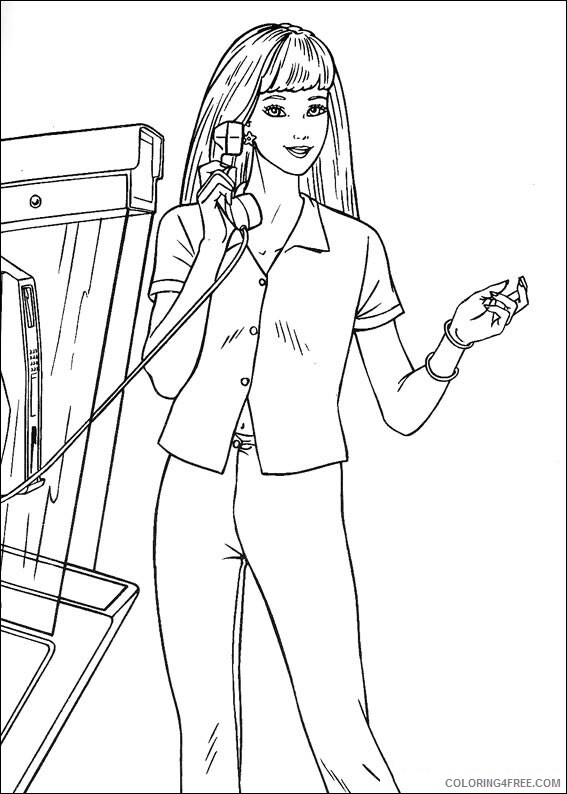 Barbie Coloring Pages barbie calling Printable 2021 0550 Coloring4free