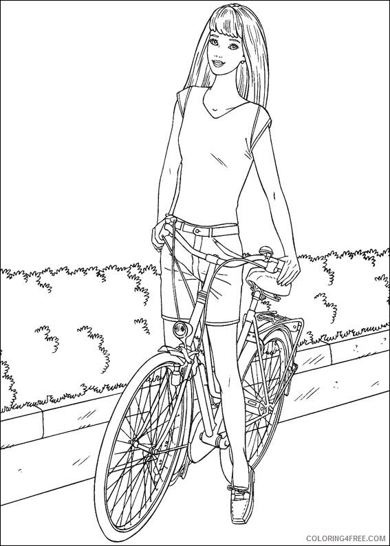 Barbie Coloring Pages barbie cycling Printable 2021 0570 Coloring4free