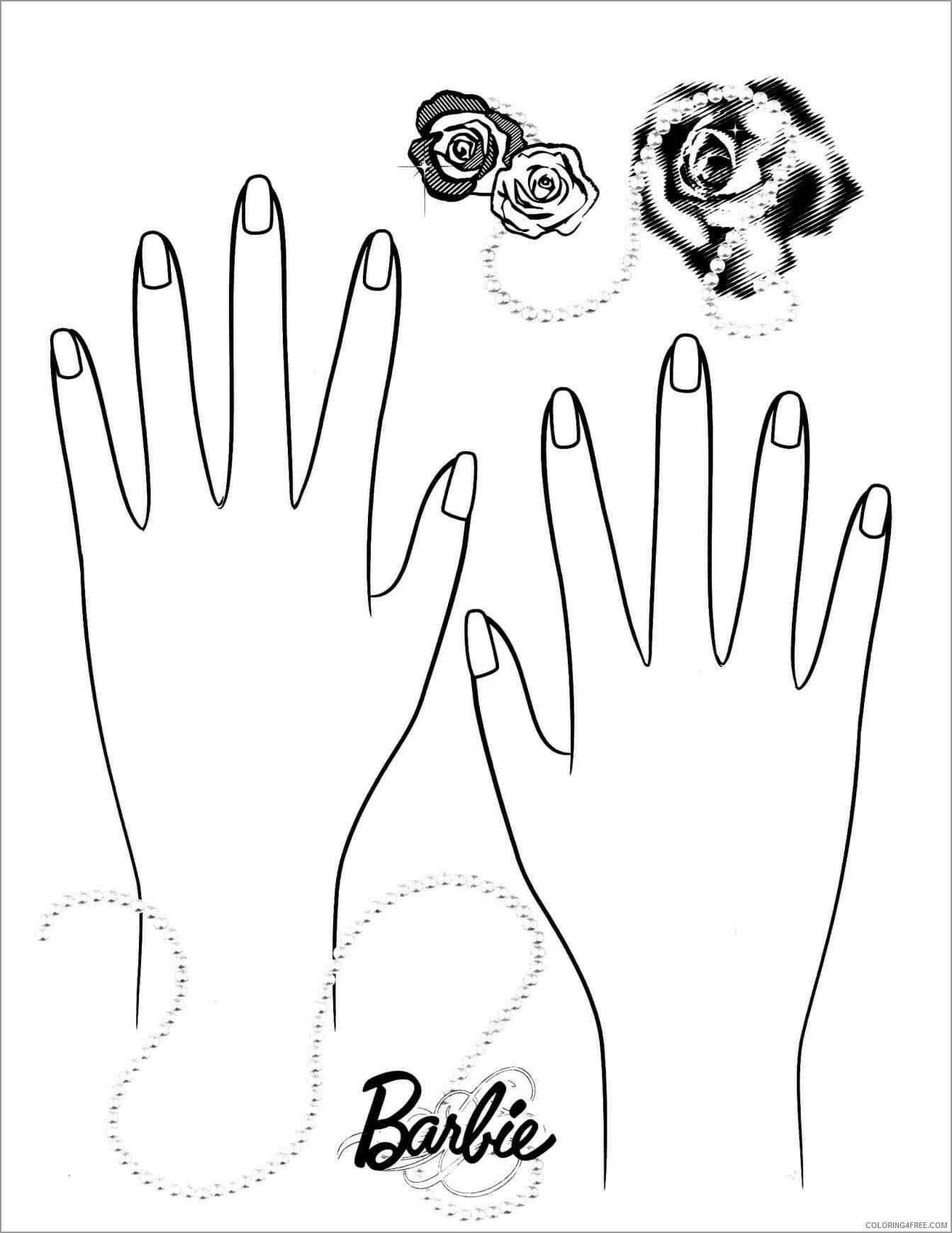 Barbie Coloring Pages barbie nail Printable 2021 0586 Coloring4free
