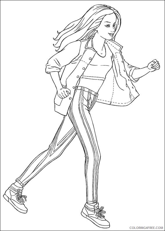Barbie Coloring Pages barbie running Printable 2021 0612 Coloring4free