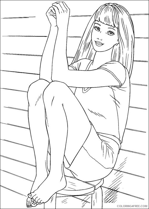 Barbie Coloring Pages barbie smiling Printable 2021 0614 Coloring4free