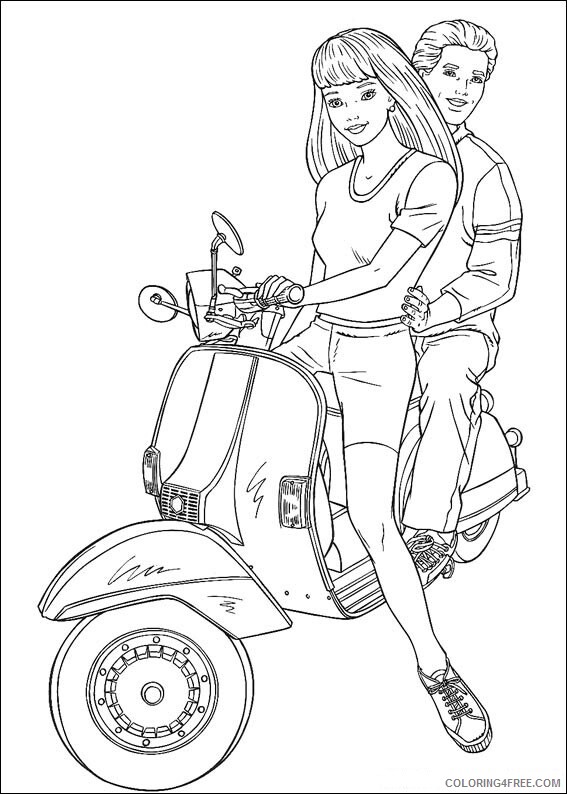 Barbie Coloring Pages barbie with her boy friend Printable 2021 0617 Coloring4free