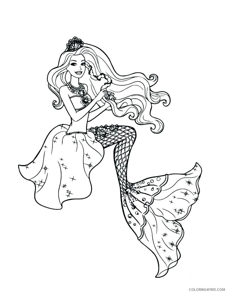 Barbie Mermaid Coloring Pages Barbie Mermaid Free Printable 2021 0656 Coloring4free