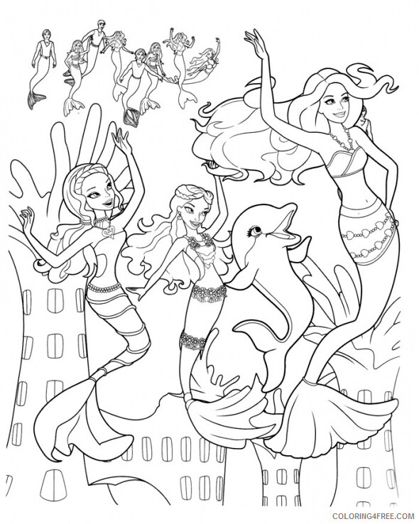 Barbie Mermaid Coloring Pages Fun Barbie Mermaids Printable 2021 0665 Coloring4free
