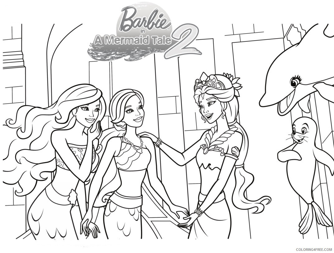 Barbie Mermaid Coloring Pages Print Barbie Mermaids Printable 2021 0668 Coloring4free