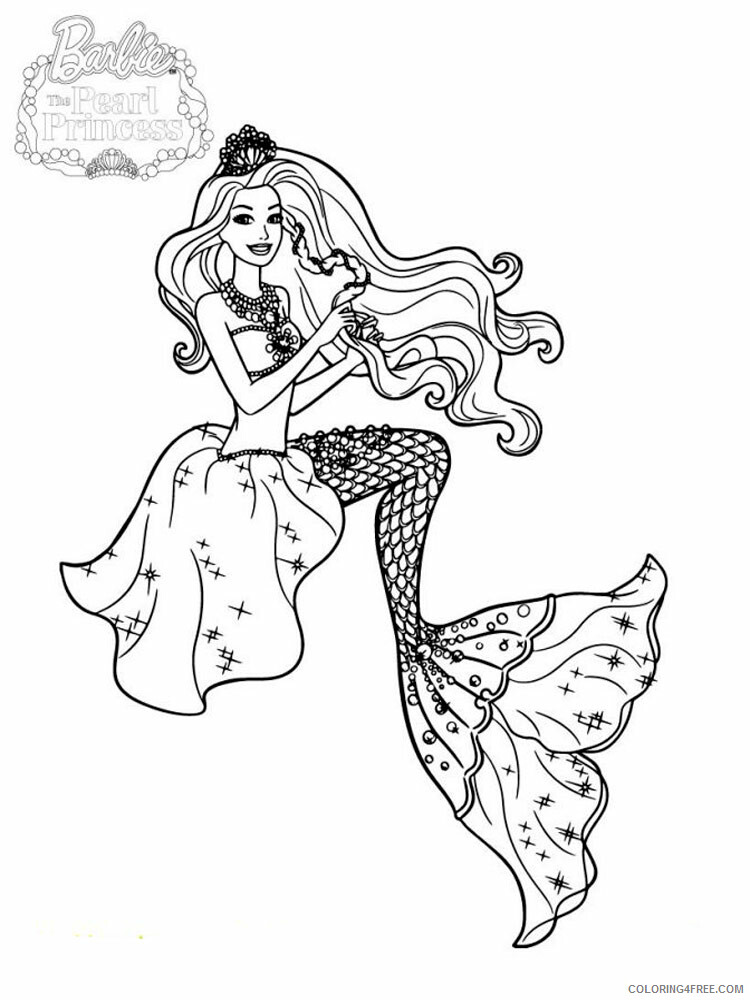 Barbie Mermaid Coloring Pages barbie mermaid 8 Printable 2021 0653 Coloring4free