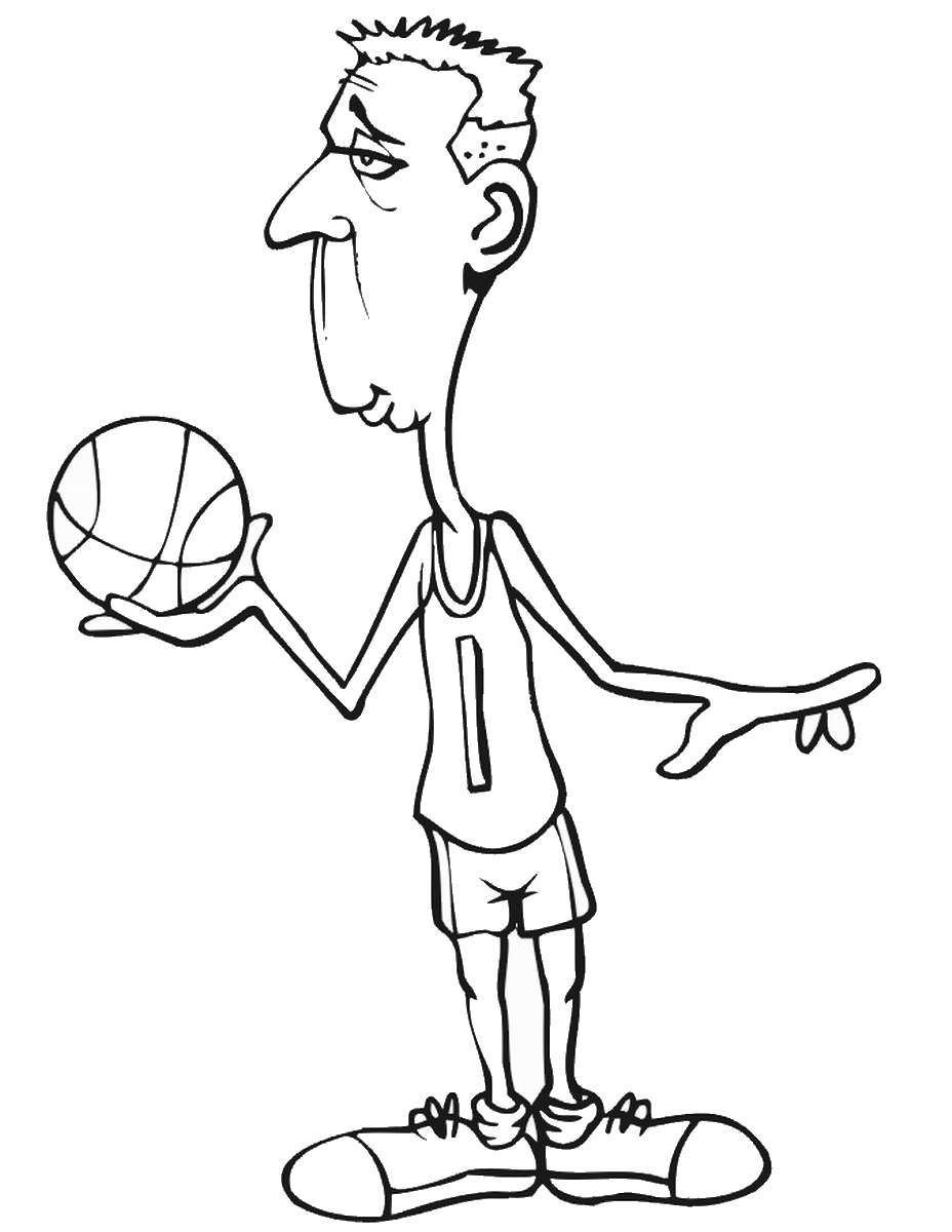 Человек играющий в баскетбол рисунок
