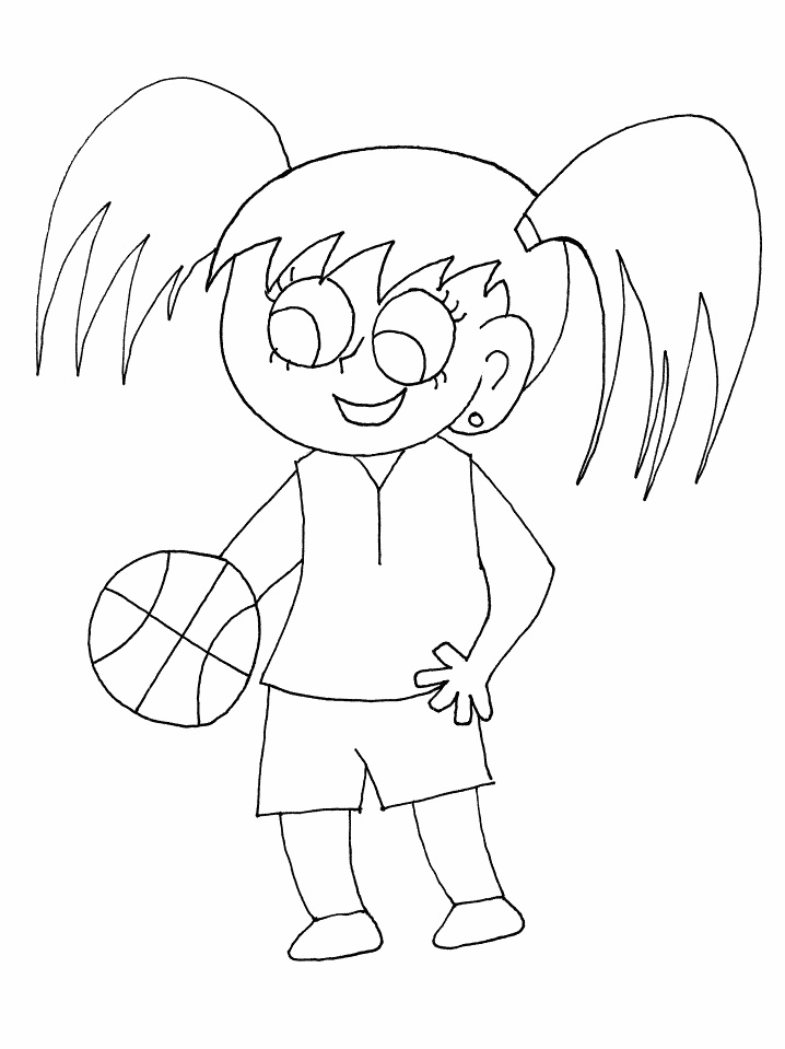 Basketball Coloring Pages basketballgirl01 Printable 2021 0809 Coloring4free