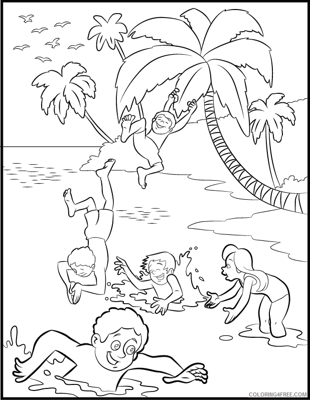 Beach Coloring Pages Nature Beach Fun Printable 2021 080 Coloring4free
