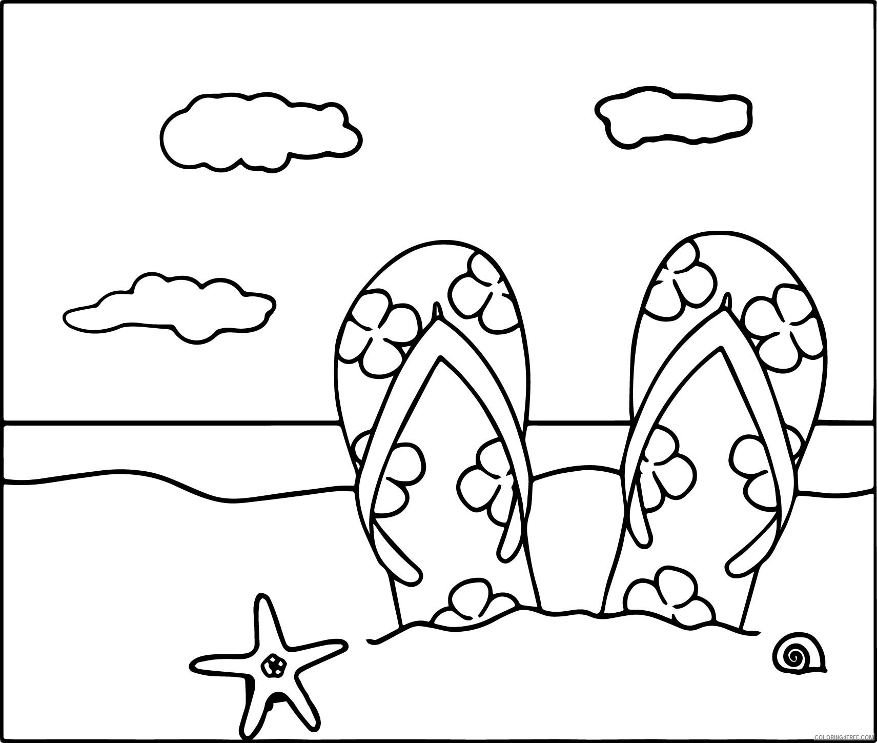 Beach Coloring Pages Nature Beach Shoes Printable 2021 085 Coloring4free