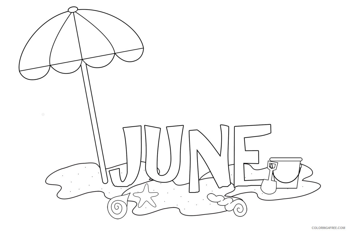 Beach Coloring Pages Nature June at the Beach Printable 2021 096 Coloring4free