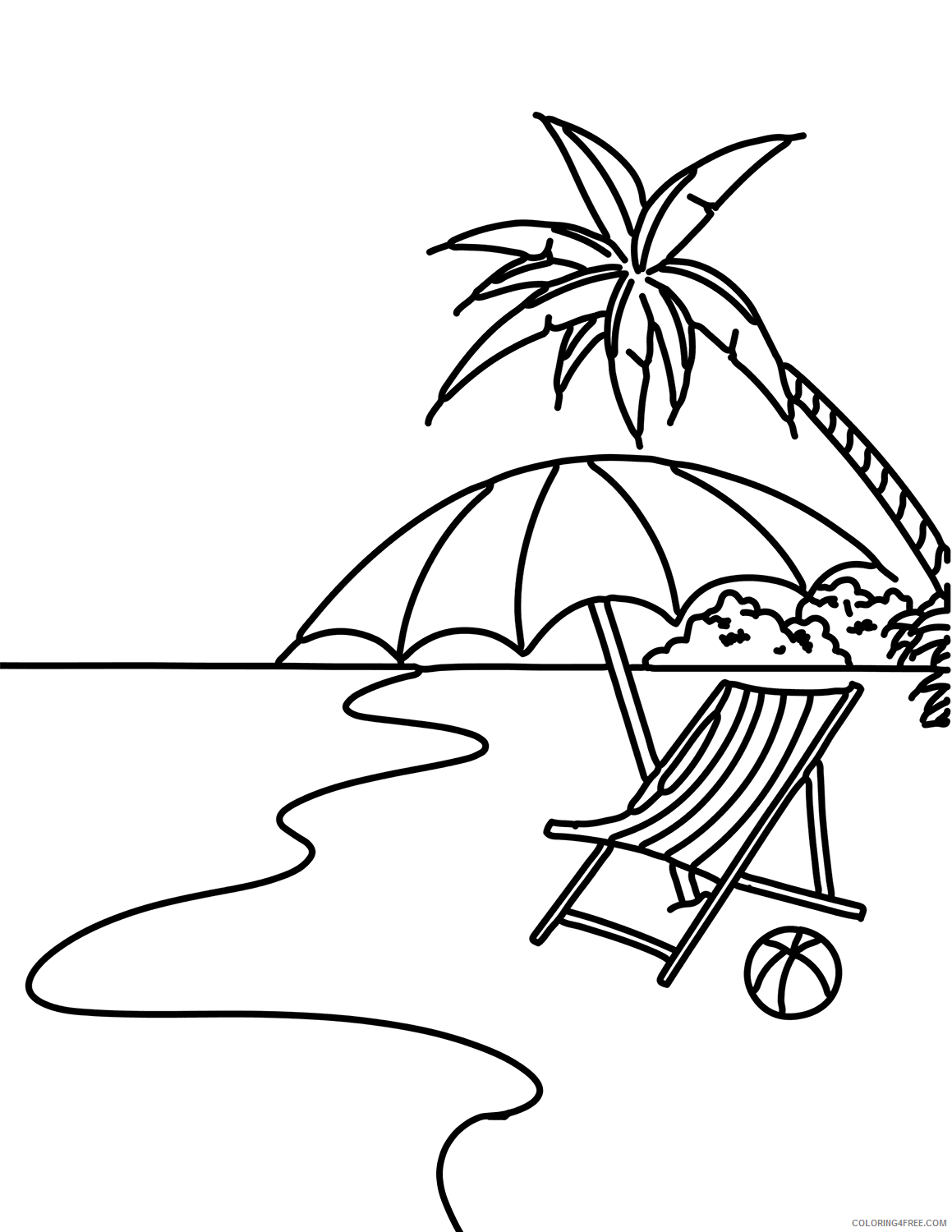 Beach Coloring Pages Nature Spot at the Beach Printable 2021 100 Coloring4free